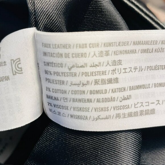 Abercrombie & Fitch Faux Leather Moto Jacket Vegan Biker Jacket Black Small - Picture 10 of 12